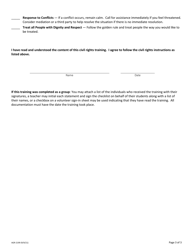 Form AGR-2199 Annual Civil Rights Training Checklist for Non-frontline Staff, Volunteers, and Managers - Washington, Page 3