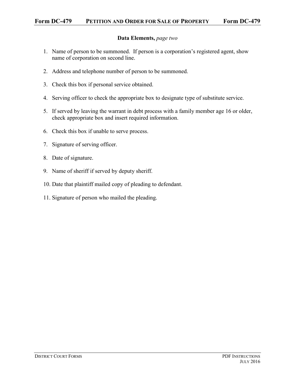 Instructions for Form DC-479 Petition and Order for Sale of Property - Virginia, Page 5