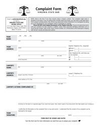 Document preview: Complaint Form - Virginia