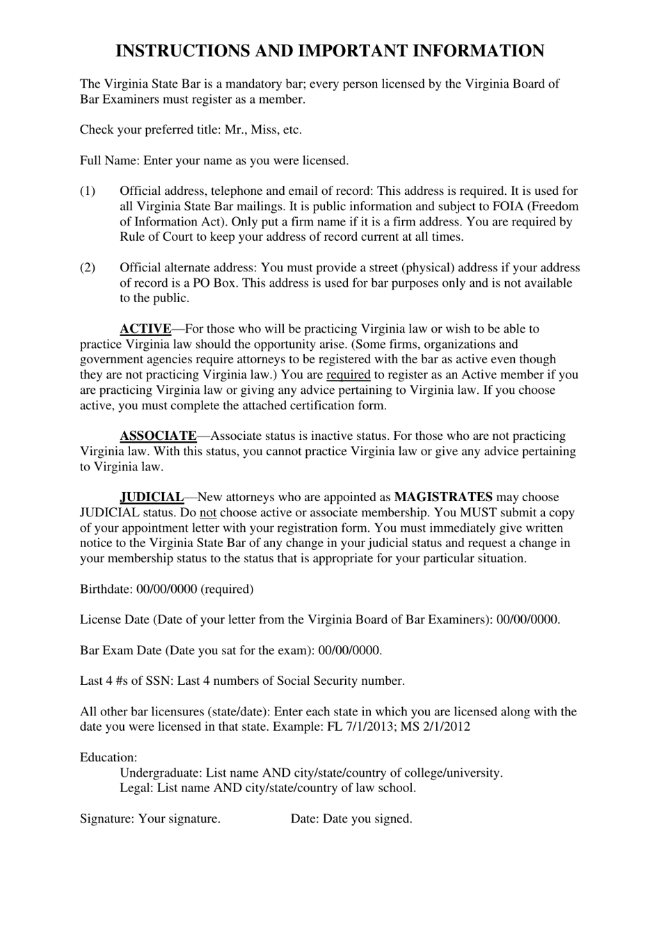 Official Registration Form - Virginia, Page 4