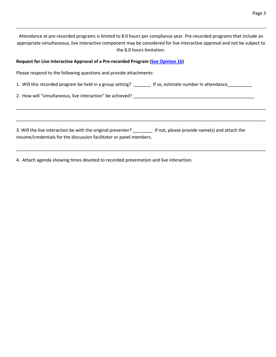Form 4 Attorney Application for Cle Course Approval - Virginia, Page 3