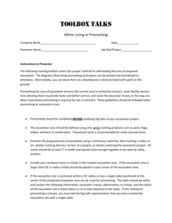 Document preview: Toolbox Talks - White Lining or Premarking - Vermont