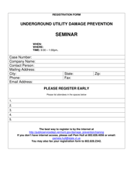 Registration for Department Training Events - Underground Utility Damage Prevention Seminar - Vermont