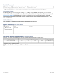 Form AGR-2204 Food Assistance - Equipment Purchase Request/Approval Form - Washington, Page 2