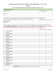 Form AGR-4302 Semi-annual Commercial Fertilizer Tonnage Report - Washington, Page 4