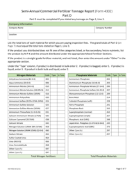 Form AGR-4302 Semi-annual Commercial Fertilizer Tonnage Report - Washington, Page 5