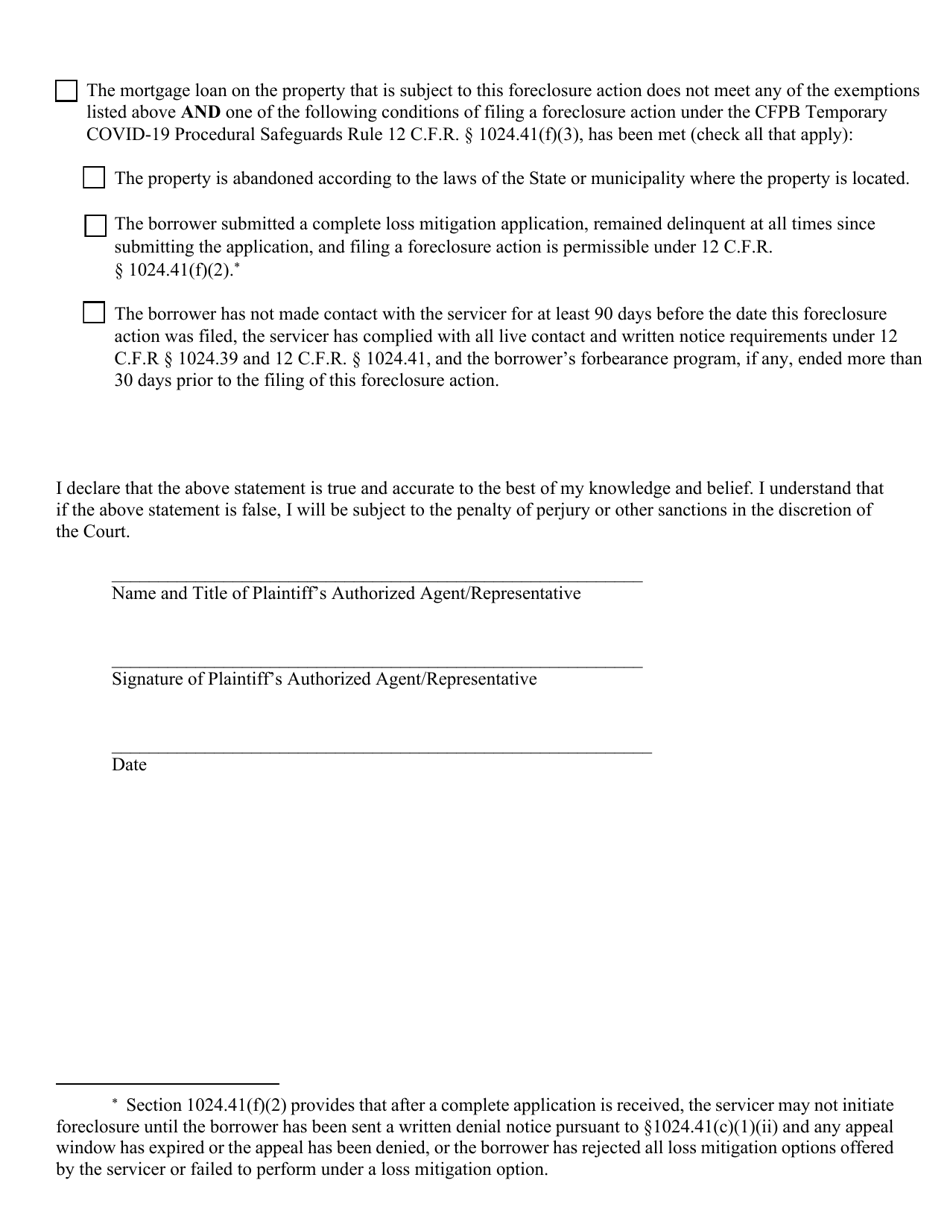 Appendix C Certification of Compliance With or Exemption From 12 C.f.r. Section 1024.41(F)(3) - Vermont, Page 2