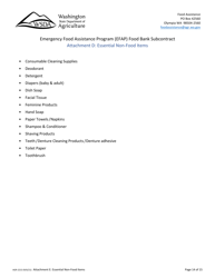Form AGR-2213 Emergency Food Assistance Program (Efap) Tribal Voucher Program Subcontractor Information - Washington, Page 14