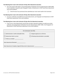 Form AGR-2208 Food Pantry Subcontract - Emergency Food Assistance Program (Efap) - Washington, Page 2