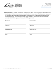 Form AGR-2208 Food Pantry Subcontract - Emergency Food Assistance Program (Efap) - Washington, Page 6