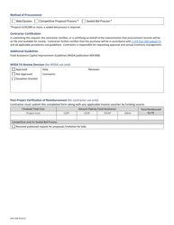 Form AGR-2308 Food Assistance - Capital Improvement Purchase Request/Approval Form - Washington, Page 2