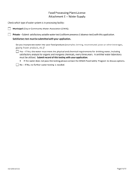 Form AGR-2090 Food Processing Plant License - New License Application - Washington, Page 9