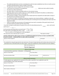 AGR Form 3042 Request for Pasture-To-Pasture Permit - Washington, Page 2