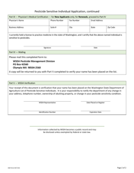 Form AGR-4112 Pesticide Sensitive Individual Application and Renewal - Washington, Page 2
