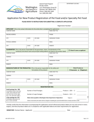 AGR Form 4307A Application for New Product Registration of Pet Food and/or Specialty Pet Food - Washington, Page 3