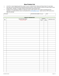 AGR Form 4307A Application for New Product Registration of Pet Food and/or Specialty Pet Food - Washington, Page 4
