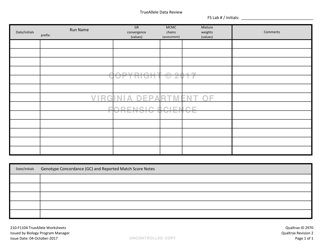 DFS Form 210-F1104 Trueallele Worksheets - Virginia, Page 2