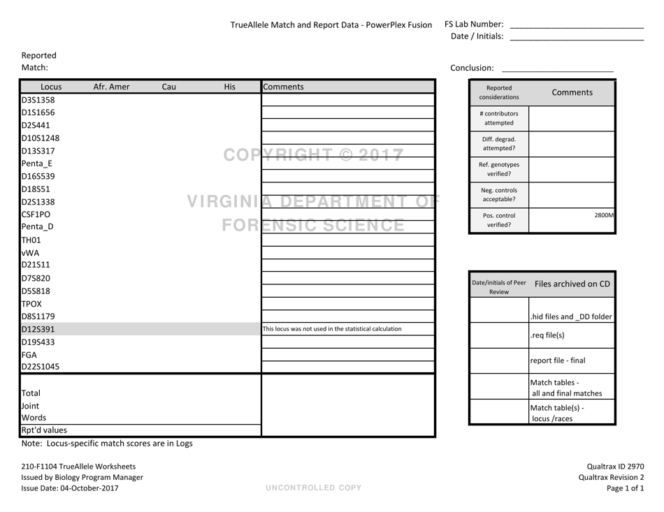 DFS Form 210-F1104 Trueallele Worksheets - Virginia, Page 3