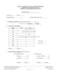 Document preview: DFS Form 210-F601 9700 Thermal Cycler Worksheet - Virginia