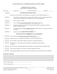 Document preview: DFS Form 210-F619 Outsourced Dna Casework Technical Review Form - Virginia