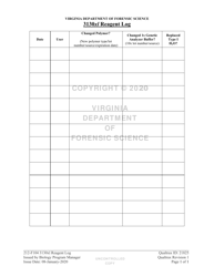 Document preview: DFS Form 212-F104 3130xl Reagent Log - Virginia