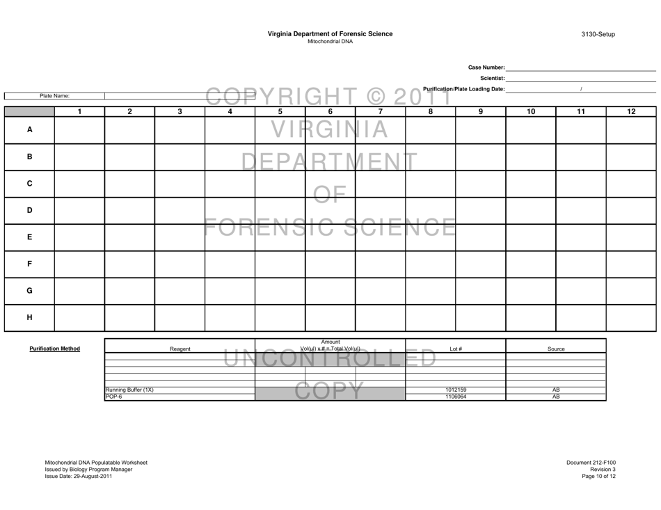 DFS Form 212-F100 Mitochondrial Dna Populatable Worksheets - Virginia, Page 10