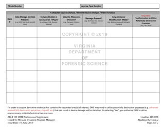 DFS Form 242-F108 Digital &amp; Multimedia Evidence Section (Dme) Submission Supplement - Virginia, Page 2