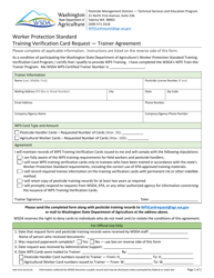 Document preview: Form AGR-4154 Worker Protection Standard Training Verification Card Request - Trainer Agreement - Washington
