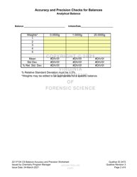 DFS Form 221-F104 CS Accuracy and Precision Checks for Balances - Virginia, Page 2