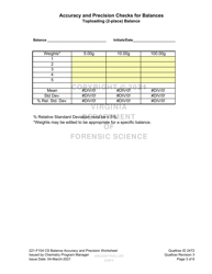 DFS Form 221-F104 CS Accuracy and Precision Checks for Balances - Virginia, Page 3