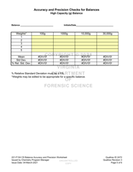 DFS Form 221-F104 CS Accuracy and Precision Checks for Balances - Virginia, Page 5
