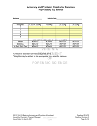 DFS Form 221-F104 CS Accuracy and Precision Checks for Balances - Virginia, Page 6