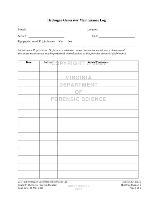 DFS Form 221-F138  Printable Pdf