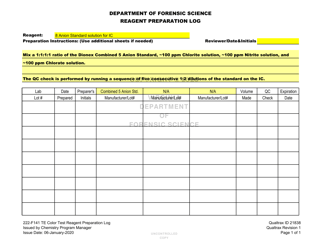 DFS Form 222-F141 Te Color Test Reagent Preparation Log - Virginia, Page 11