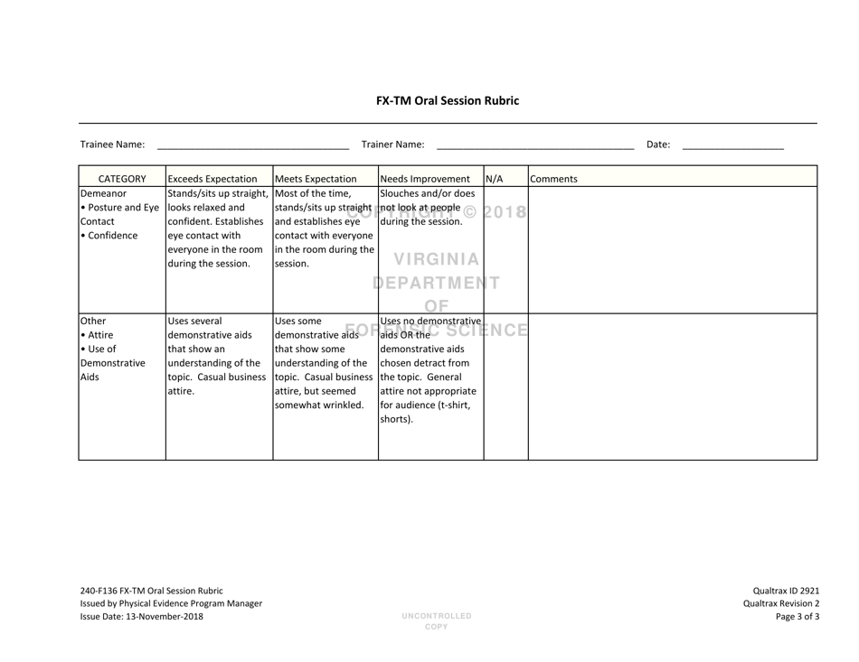 DFS Form 240-F136 Fx-Tm Oral Session Rubric - Virginia, Page 3