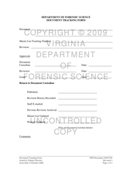 Document preview: DFS Form 100-F104 Document Tracking Form - Virginia