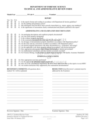 DFS Form 100-F111 &quot;Technical and Administrative Review Form&quot; - Virginia