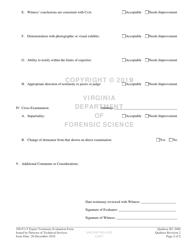 DFS Form 100-F115 Expert Testimony Evaluation Form - Virginia, Page 2