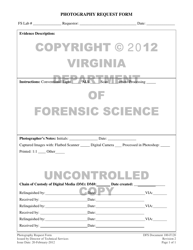 Document preview: DFS Form 100-F120 Photography Request Form - Virginia