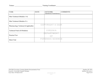 DFS Form 220-F200 Toxicology Training Module Documentation Form - Virginia, Page 4
