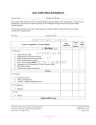DFS Form 241-F201 Latent Print Examiner Training Record - Virginia