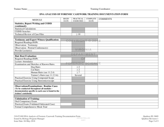 DFS Form 210-F3100 Dna Analysis of Forensic Casework Training Documentation Form - Virginia, Page 3