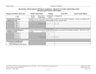 DFS Form 210-F3204-IV FLS Receiving and Handling Physical Evidence - Phase IV (Cutting for Extraction) Training Documentation Form - Virginia, Page 3