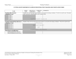 DFS Form 210-F3205 FLS Cutting Known Reference Samples for Extraction Training Documentation Form - Virginia, Page 2