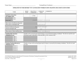 DFS Form 210-F3206 FLS Operation of the Biomek Nx Automation Workstation Training Documentation Form - Virginia, Page 2