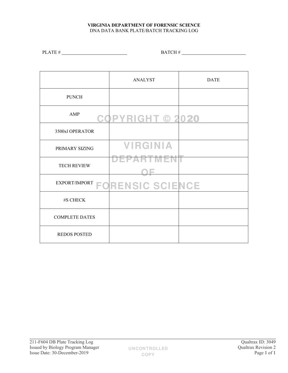 DFS Form 211-F604 Download Printable PDF or Fill Online Dna Data Bank ...