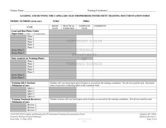 DFS Form 210-F3207 FLS Loading and Running the Capillary Electrophoresis Instrument Training Documentation Form - Virginia, Page 3