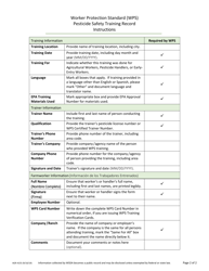 Form AGR-4155 Worker Protection Standard (Wps) - Pesticide Safety Training Record - Washington, Page 2