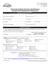 Document preview: AGR Form 402-3065 Washington State Premises Identification Number (Pin) Registration Application - Washington