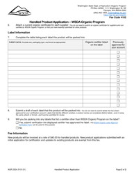 Form AGR2524 Handled Product Application - Wsda Organic Program - Washington, Page 2